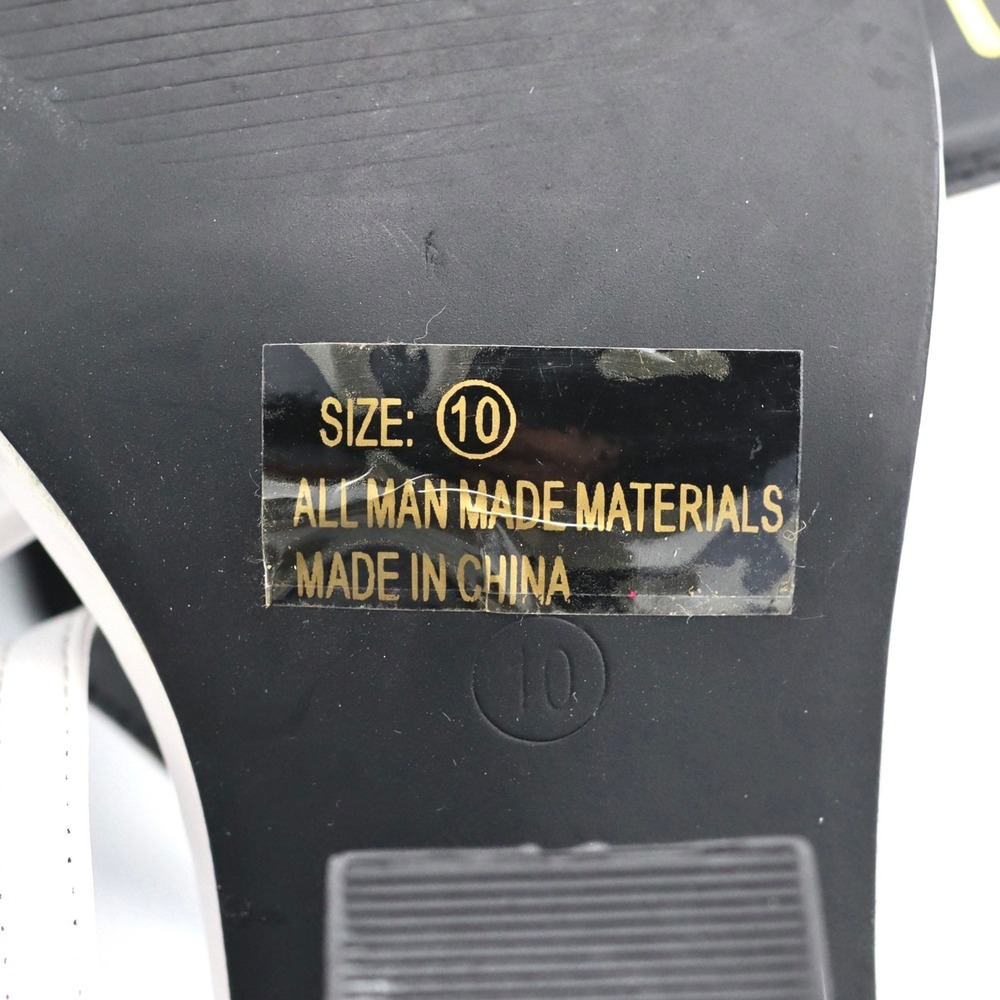 Lulus Block Heel Sandals Womens 10 White Square Toe Ankle Strap Wedding Party - Picture 12 of 12